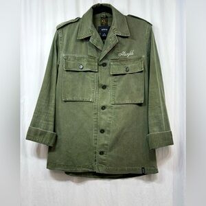 ATWYLD Army Green Military Utility Jacket Shirt Shacket Mens Size Medium